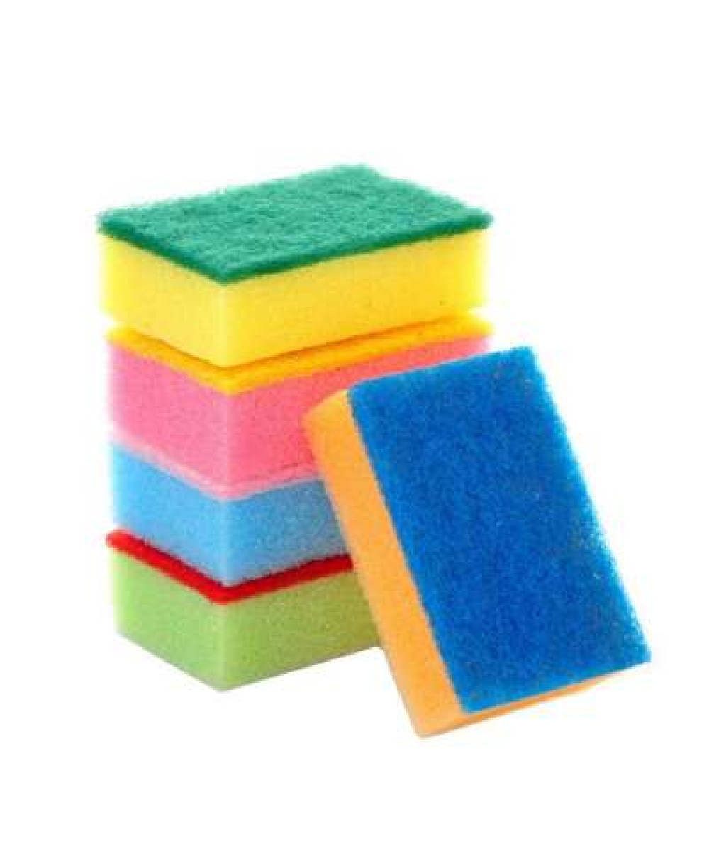 5PCS BIG SPONGE WITH SCOURING PAD 