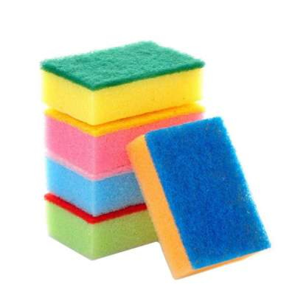 5PCS BIG SPONGE WITH SCOURING PAD 