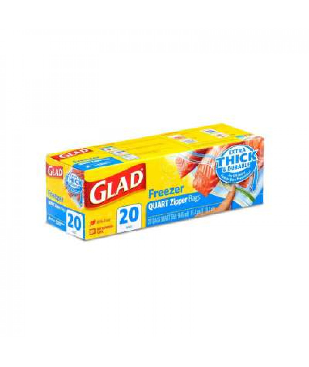 GLAD ZIPPER FREEZER BAG 20S