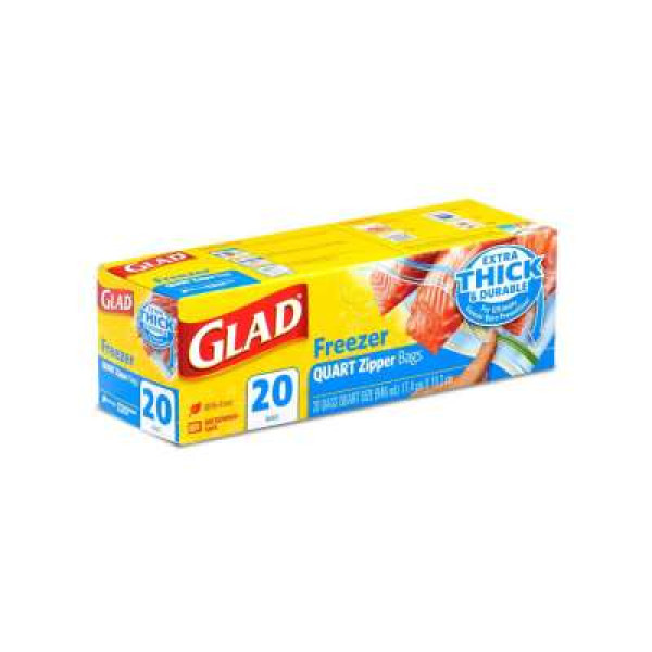 GLAD ZIPPER FREEZER BAG 20S