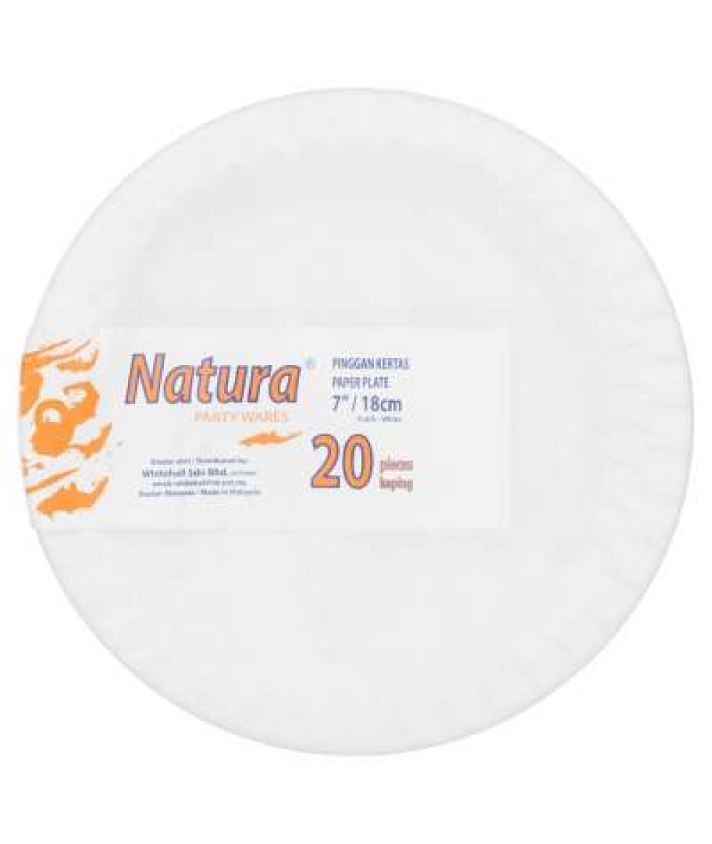 PAPER PLATE 7INC WHITE (20PCS) 