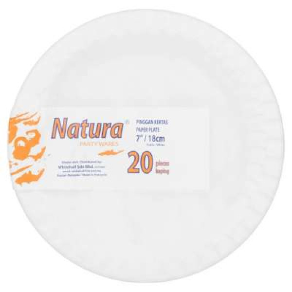 PAPER PLATE 7INC WHITE (20PCS) 